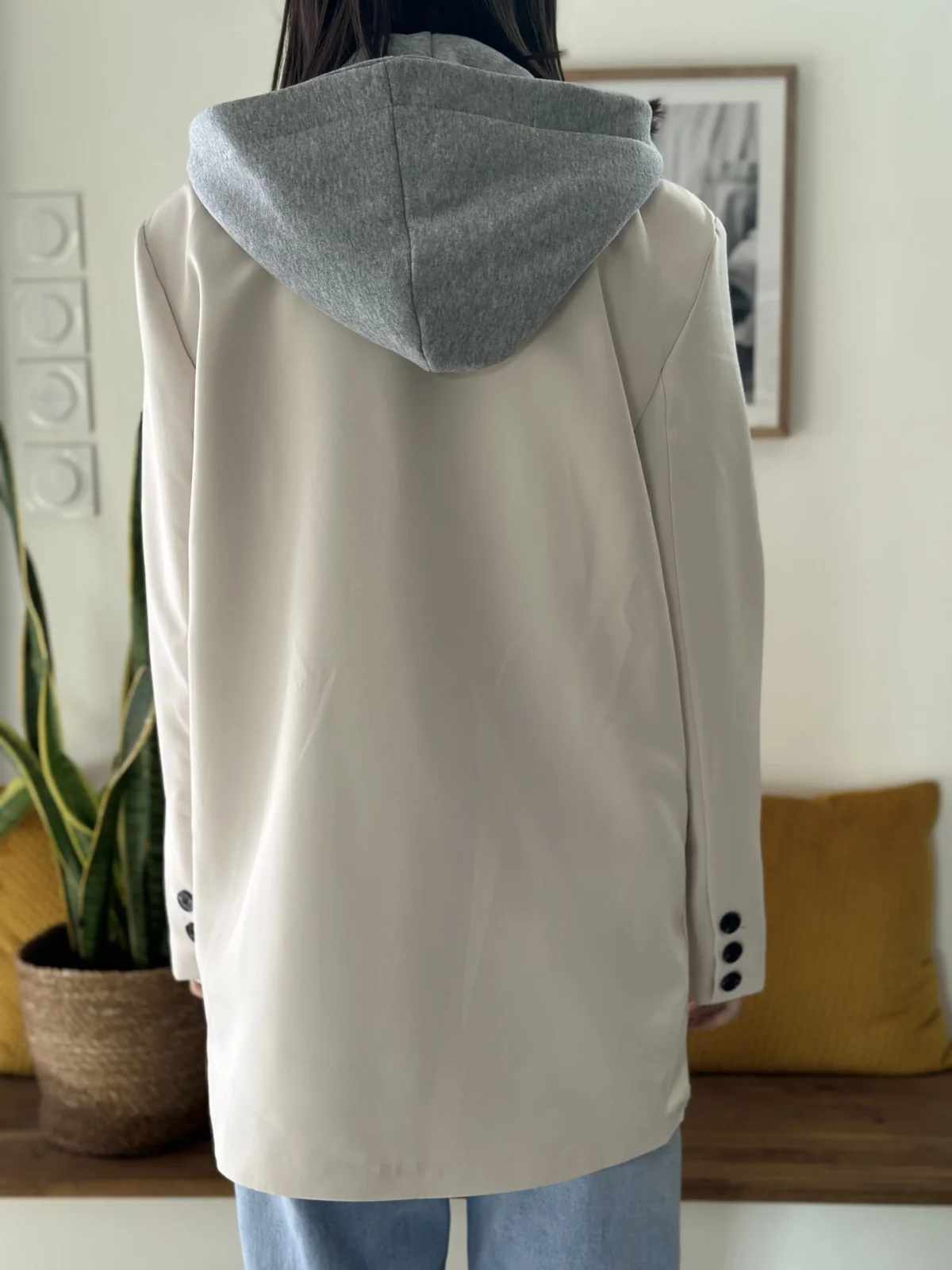 Blazer à capuche Cali crème