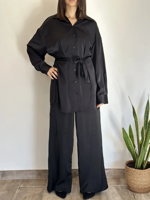 Ina – Ensemble satiné noir