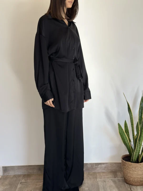 Ina – Ensemble satiné noir