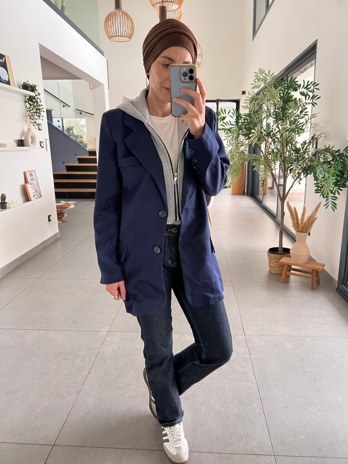 Blazer Cali à capuche bleu – Image 3