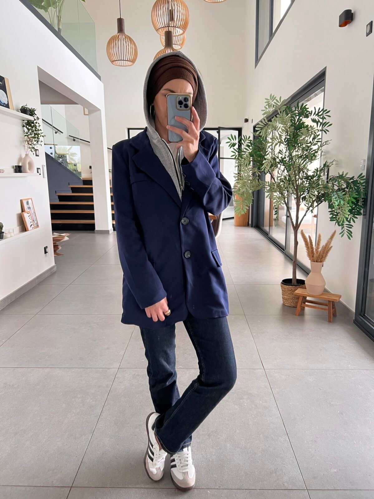 Blazer Cali à capuche bleu – Image 2