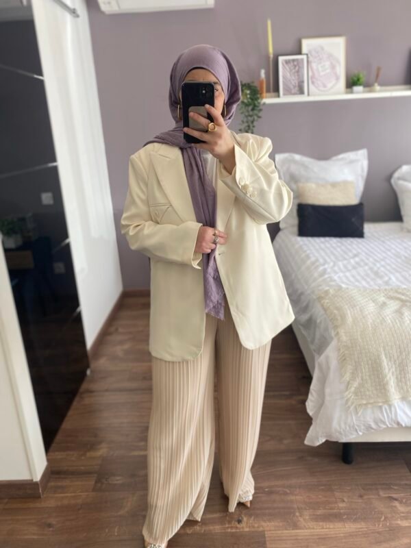 Pantalon plissé beige