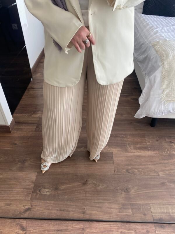 Pantalon plissé beige