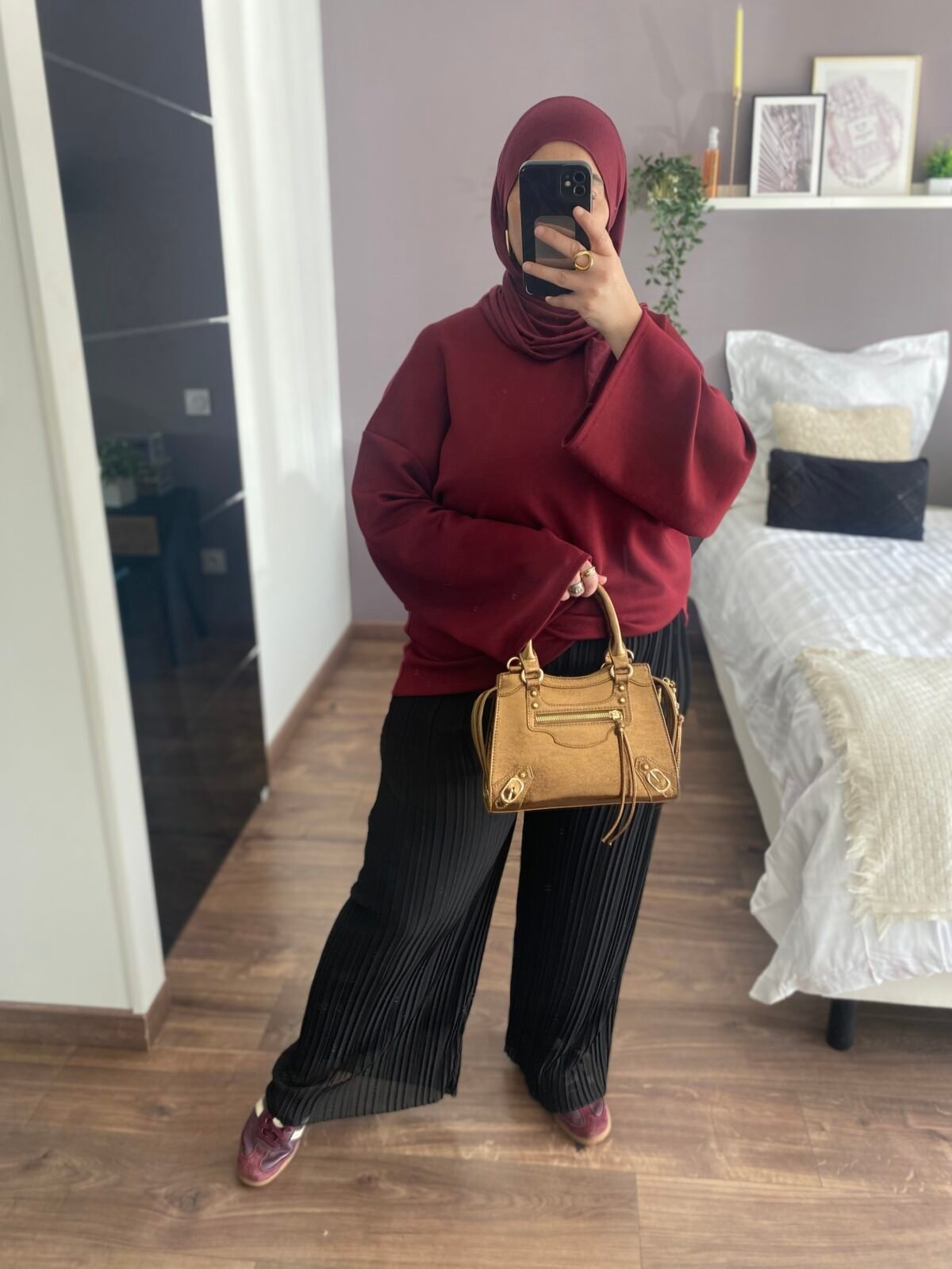 Pantalon plissé noir