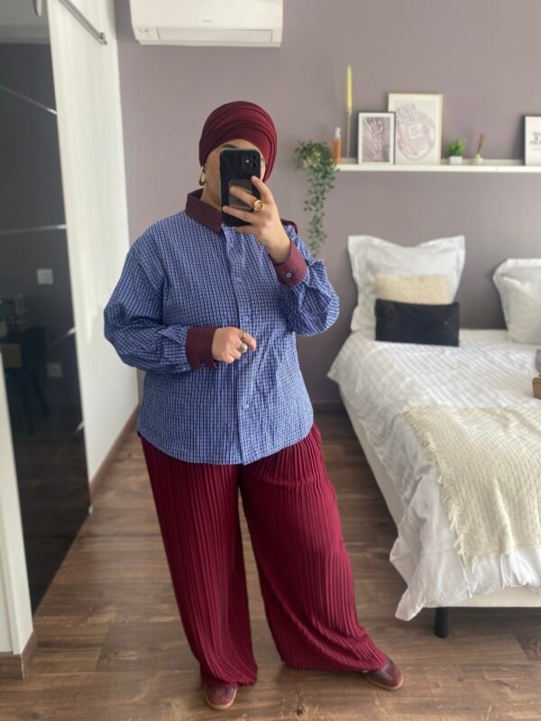 Pantalon plissé bordeaux