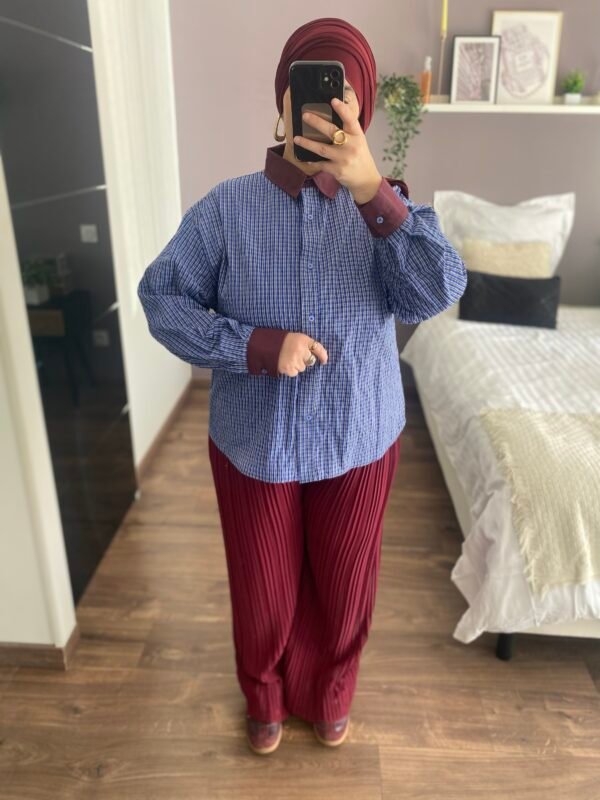 Pantalon plissé bordeaux