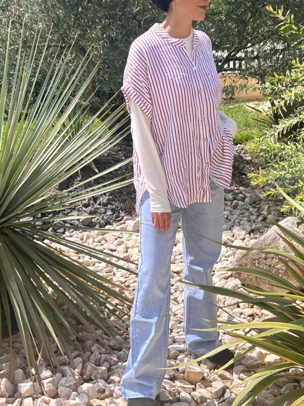 Chemise en gaze de coton sandra terracotta