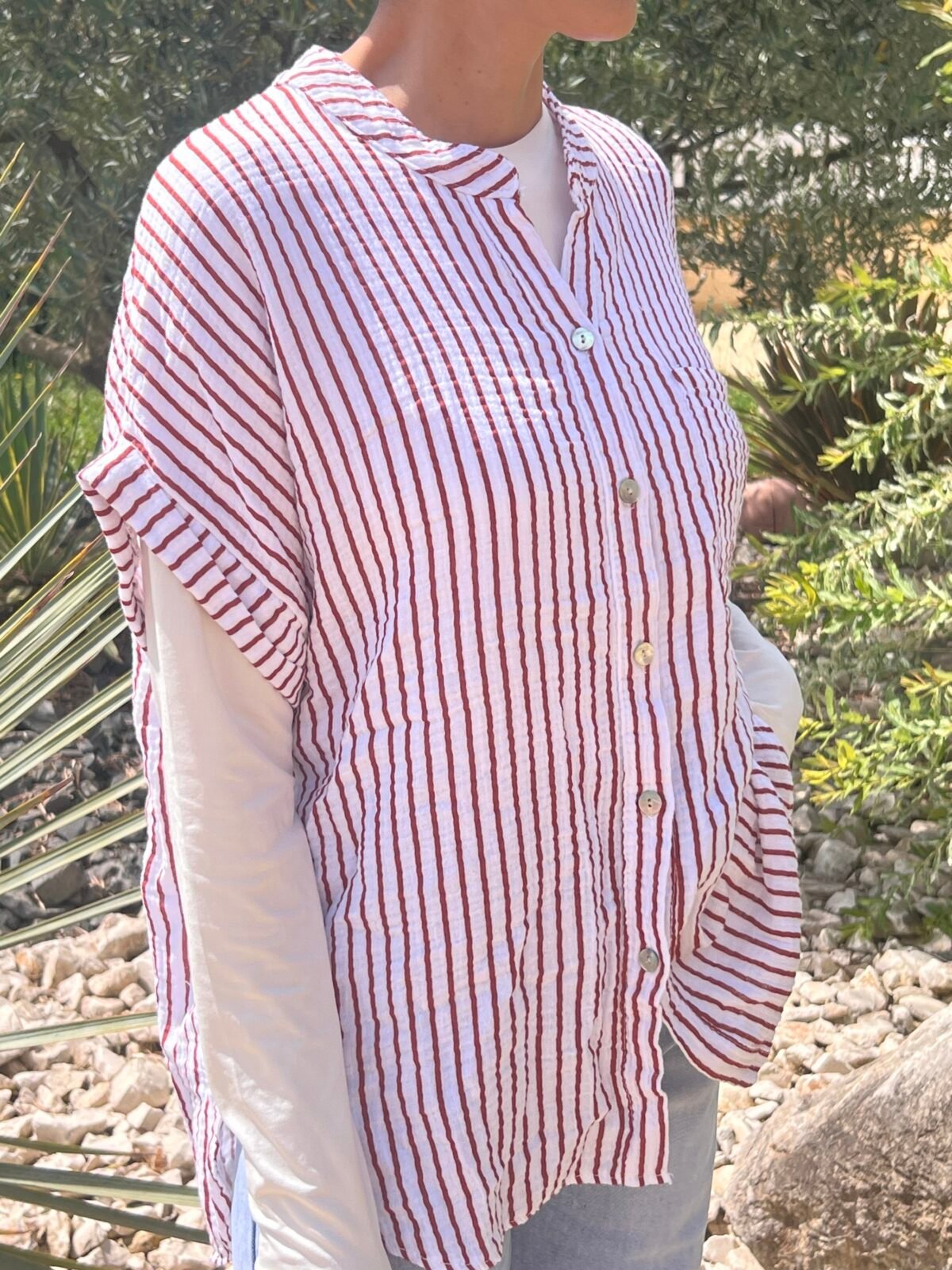Chemise en gaze de coton sandra terracotta