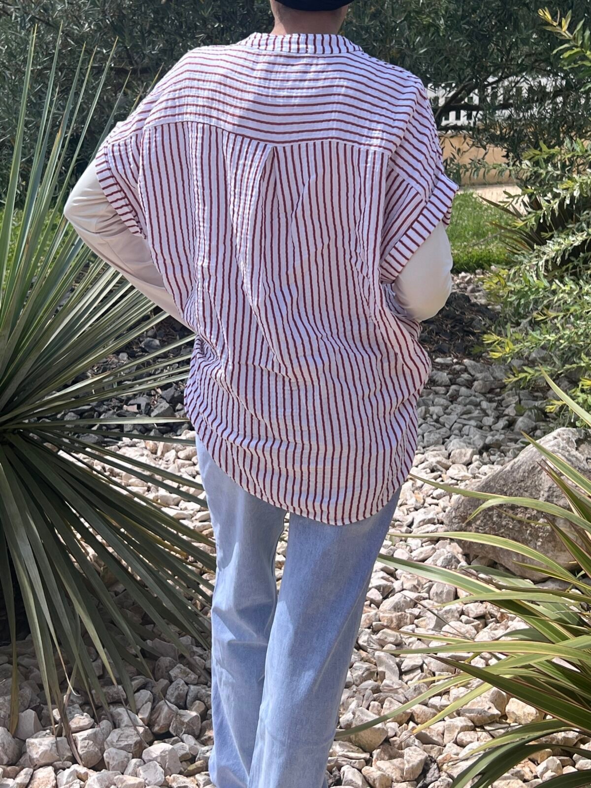 Chemise en gaze de coton sandra terracotta – Image 3