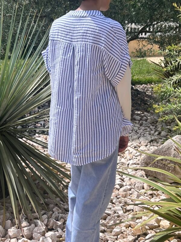 Chemise en gaze de coton sandra bleue