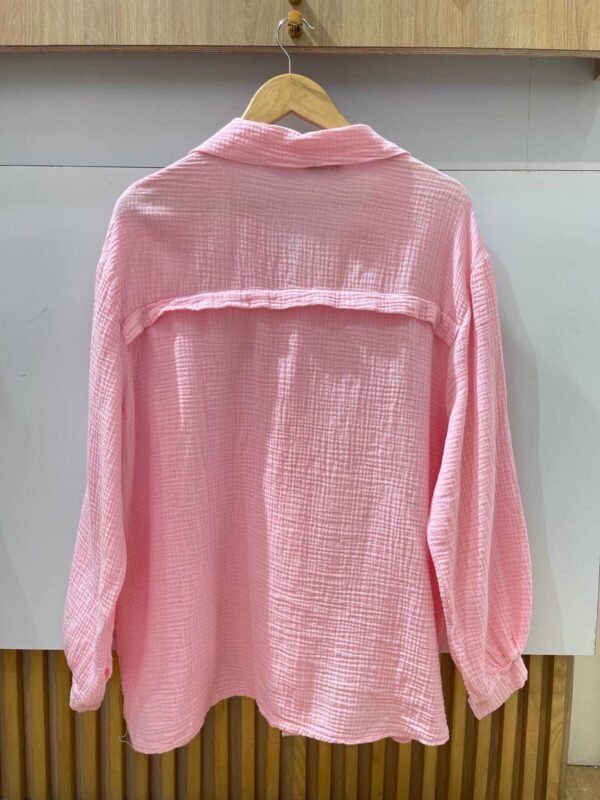 Chemise en gaze de coton rose