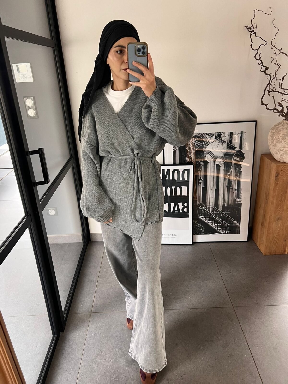 Gilet cache coeur gris