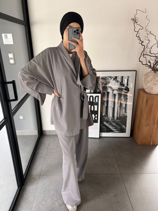 Ensemble cache coeur Haki gris