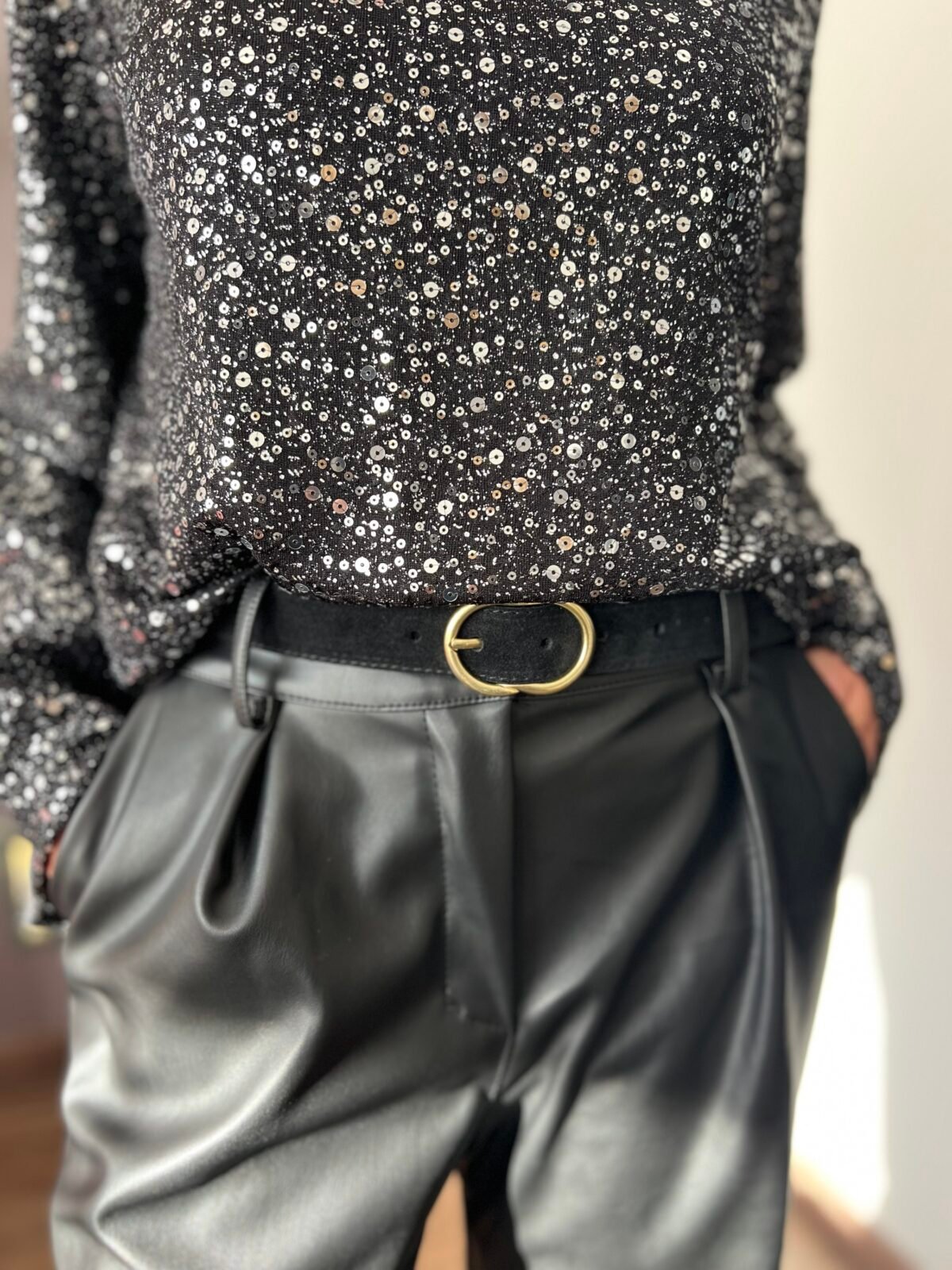 ceinture noire en cuir