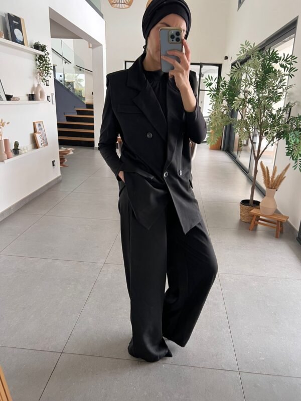 Ensemble Blazer sans manches noir