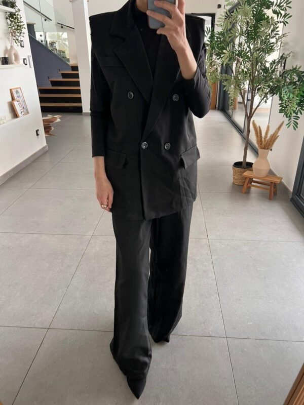 Ensemble Blazer sans manches noir