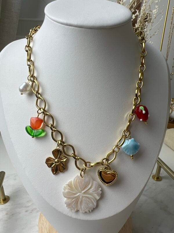 Collier breloque coloré