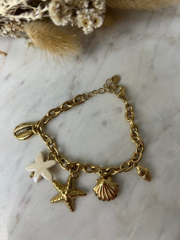Bracelet breloque coquillages