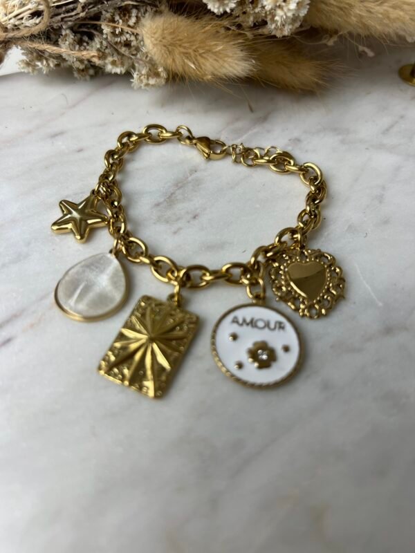 Bracelet breloque amour blanc