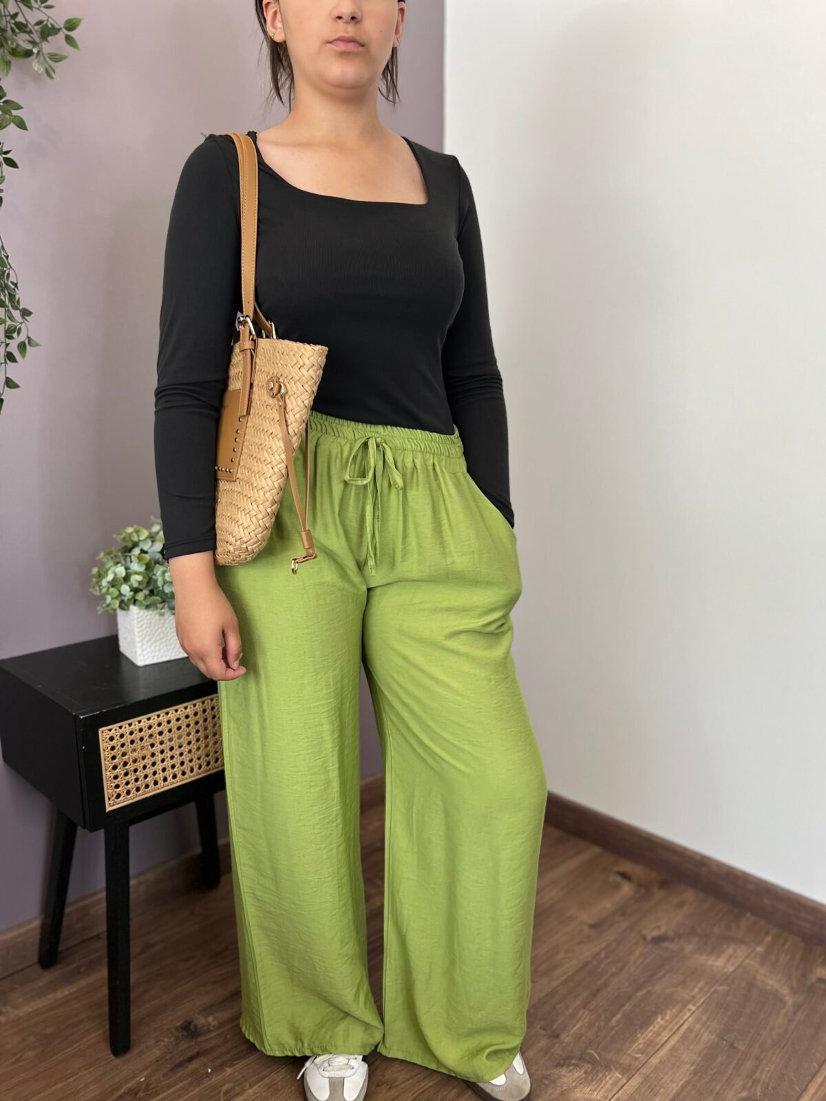 Pantalon Ilyna vert pomme