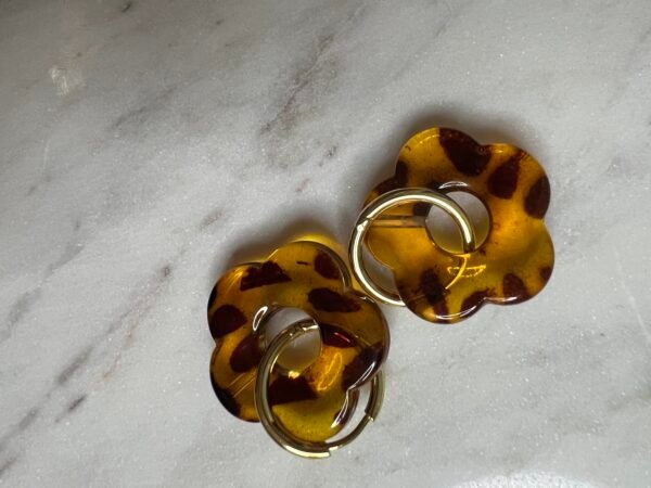 Boucles d&rsquo;oreilles fleur léopard