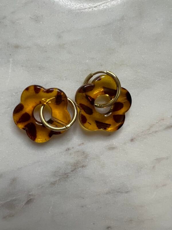 Boucles d&rsquo;oreilles fleur léopard
