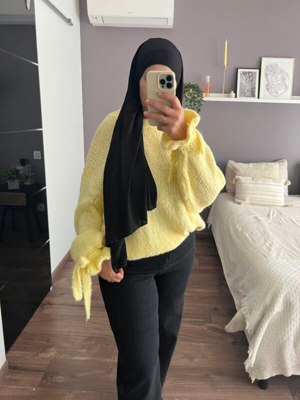 Pull manches nœuds jaune