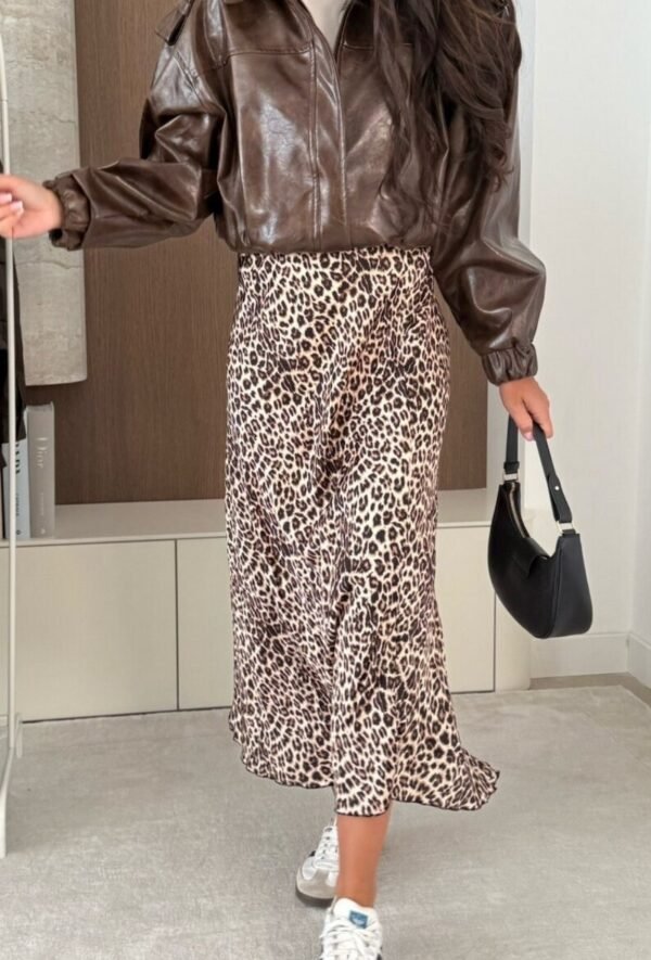 Jupe midi léopard