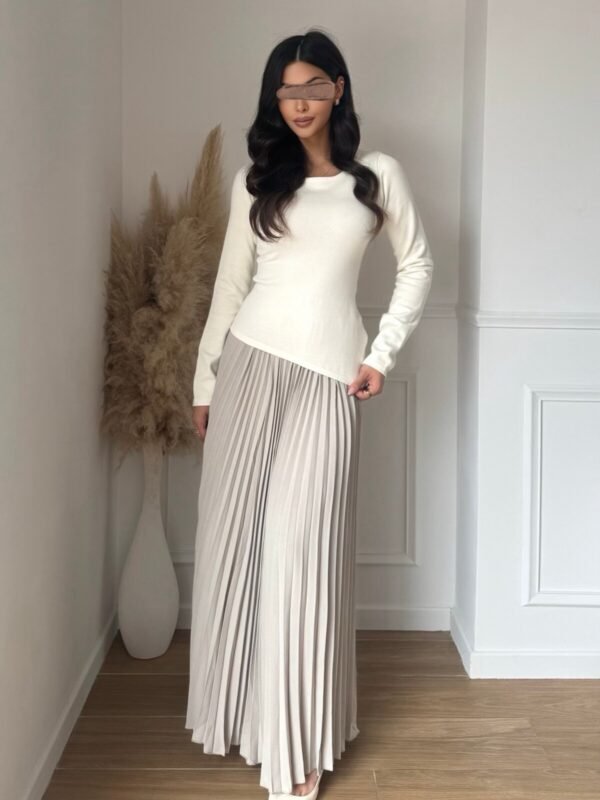 Jupe plissée Anna taupe