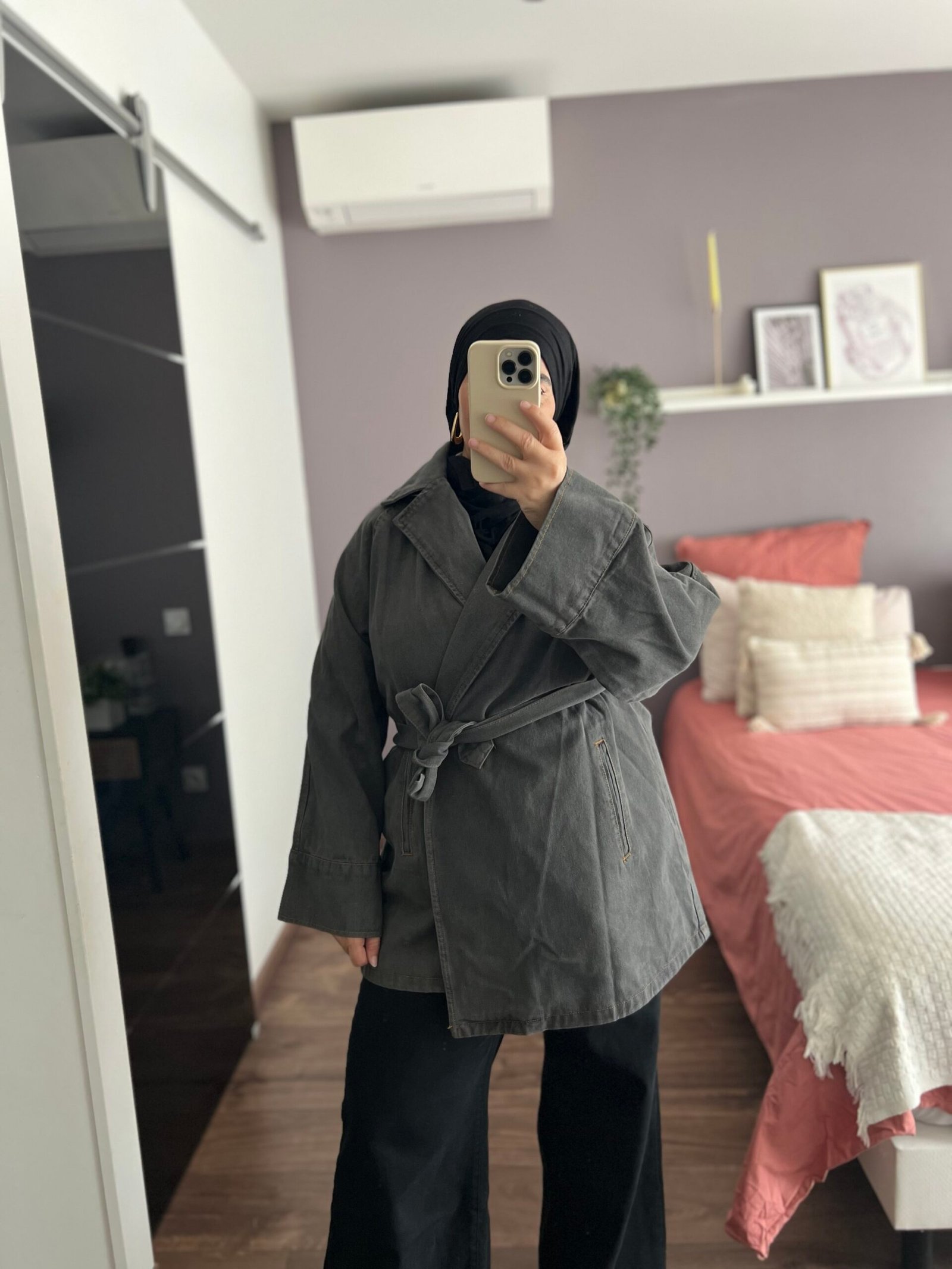 Veste en jean oversize ceinturée – Image 3