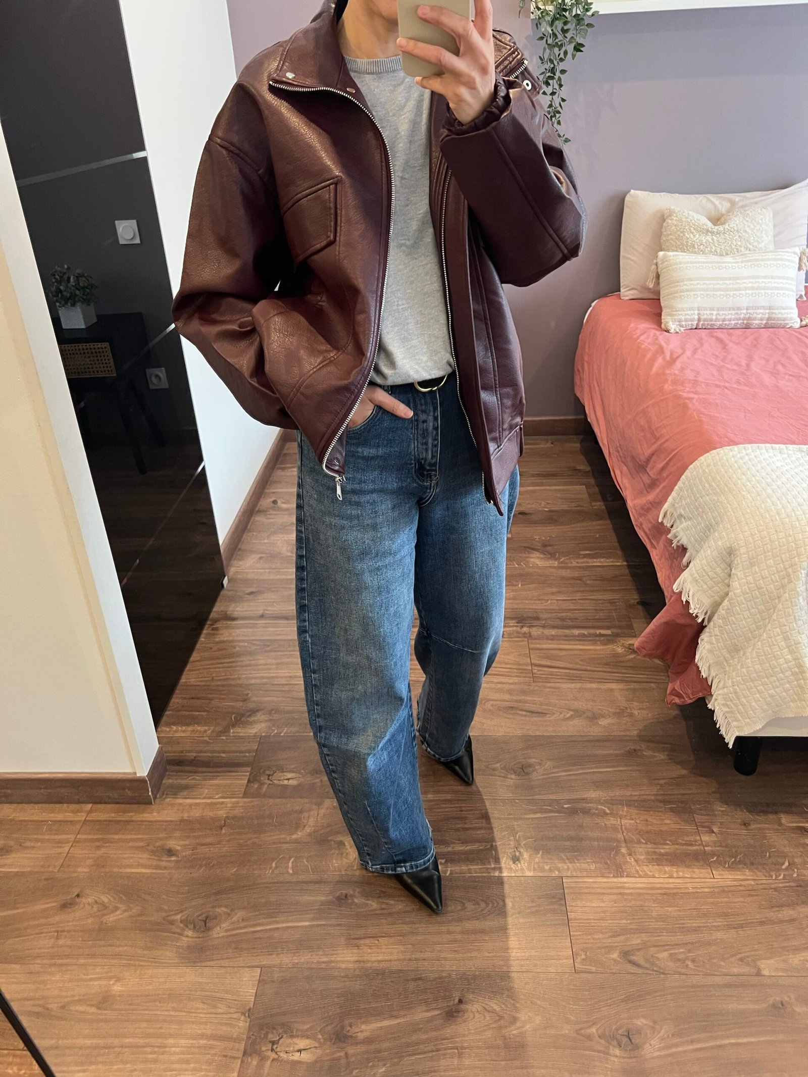 veste oversize Burgundy – Image 2