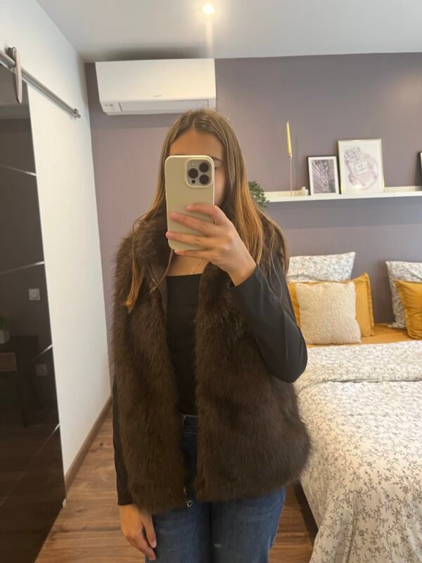 Veste sans manche fourrure