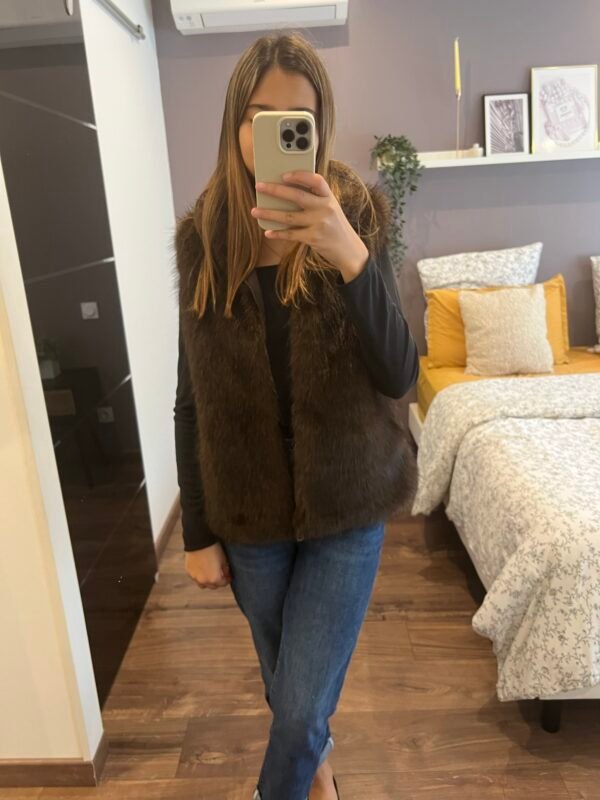 Veste sans manche fourrure