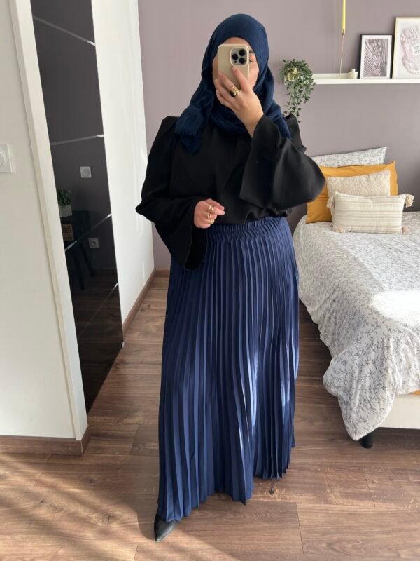 Jupe plissée Anna bleue