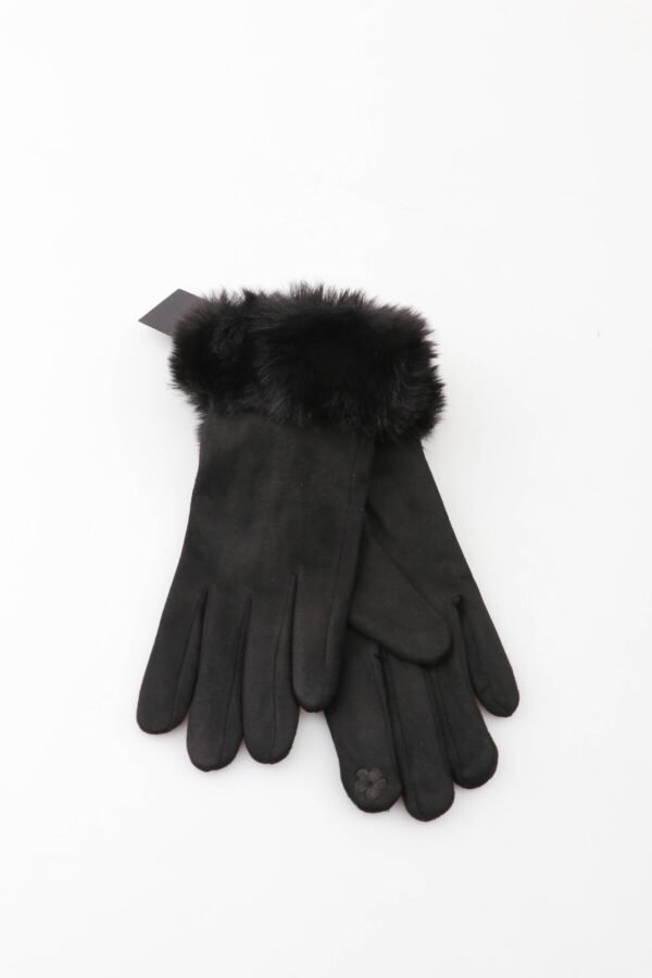Gants fausse fourrure noire