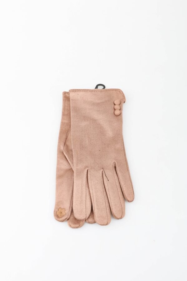 Gant uni avec bouton camel