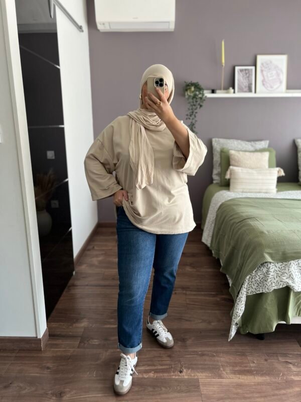 T-shirt oversize crème