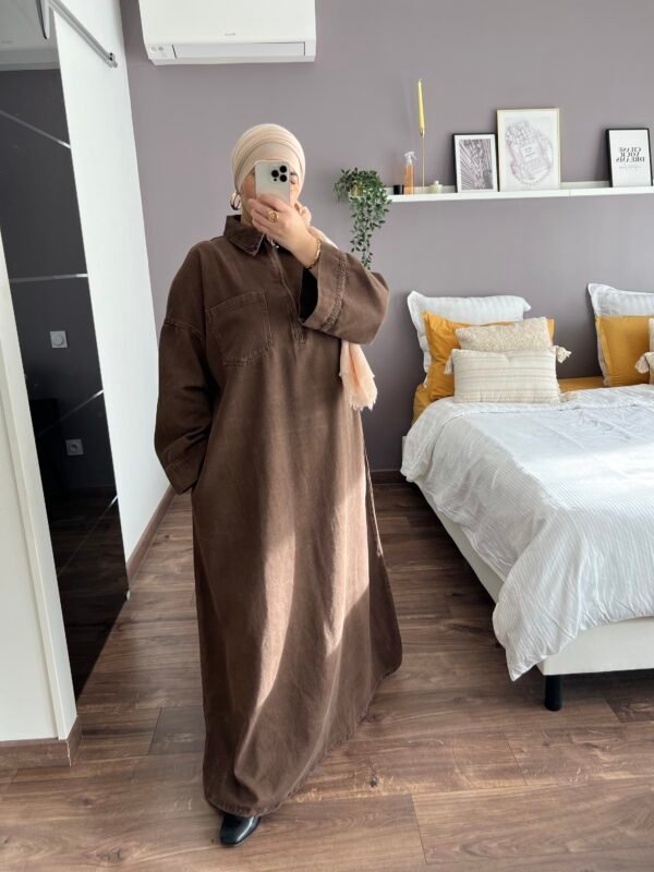 Robe en jean marron