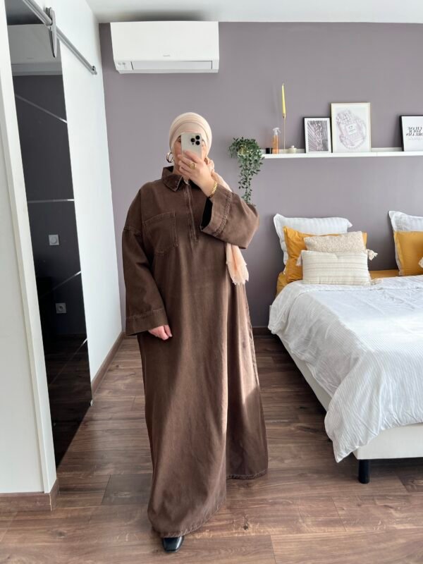 Robe en jean marron