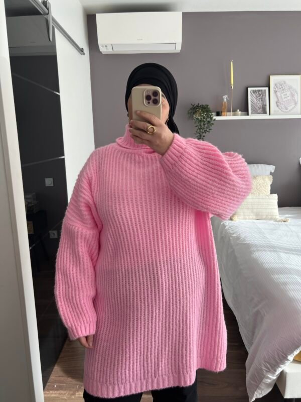 Robe pull col roulé