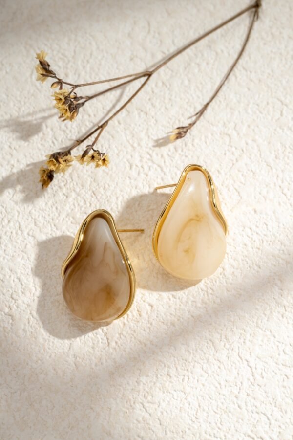 Boucles gouttes résine marbrée