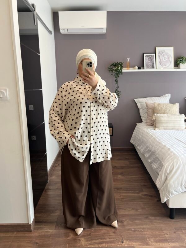 Pantalon large chocolat