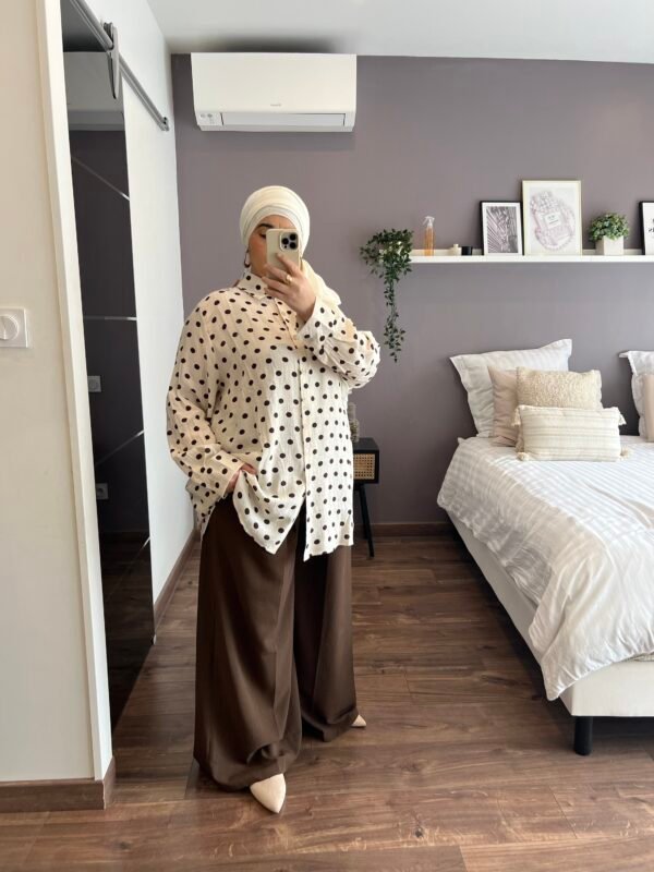 Pantalon large chocolat