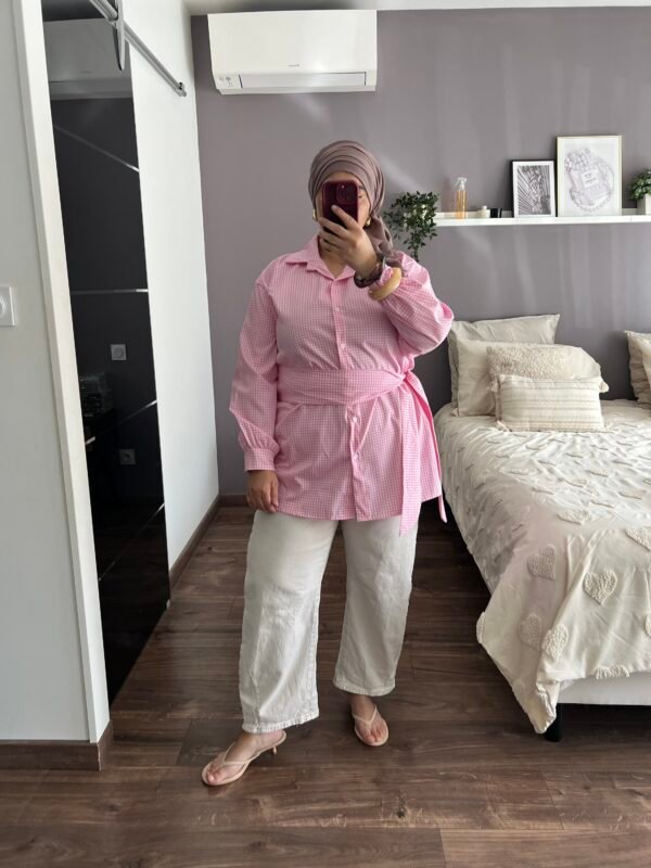 Chemise vichy rose