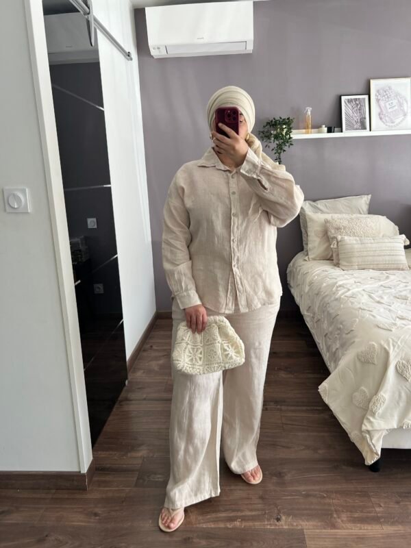 Ensemble lin beige