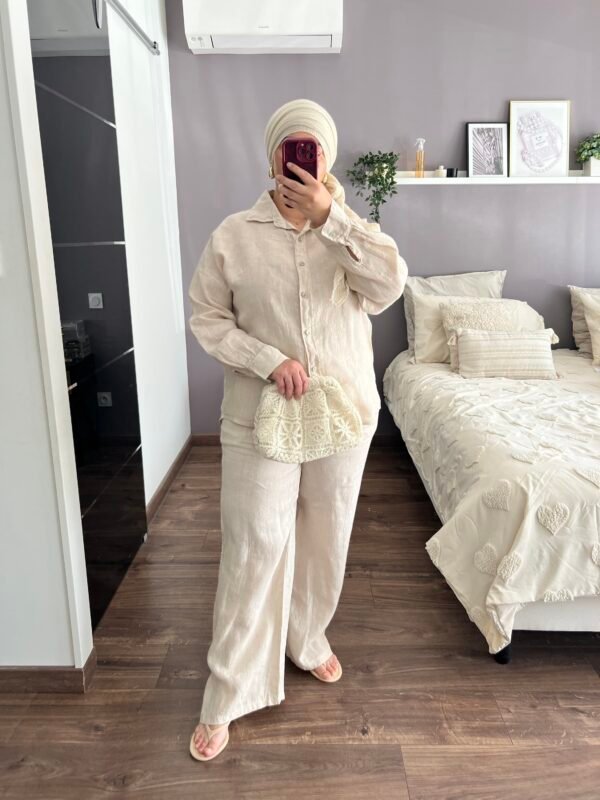 Ensemble lin beige