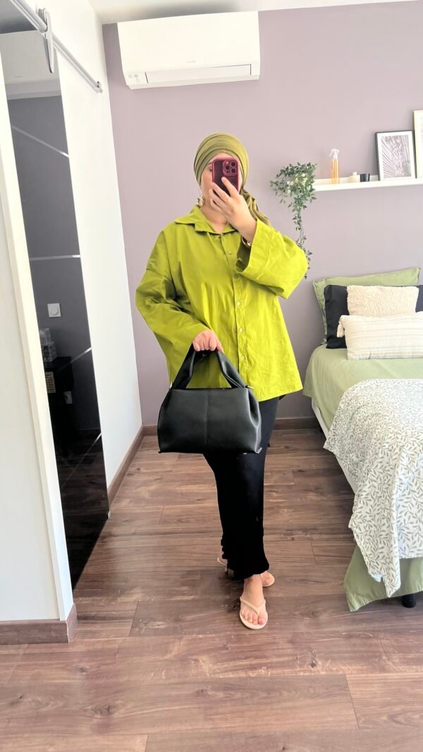 Chemise noeud vert anis
