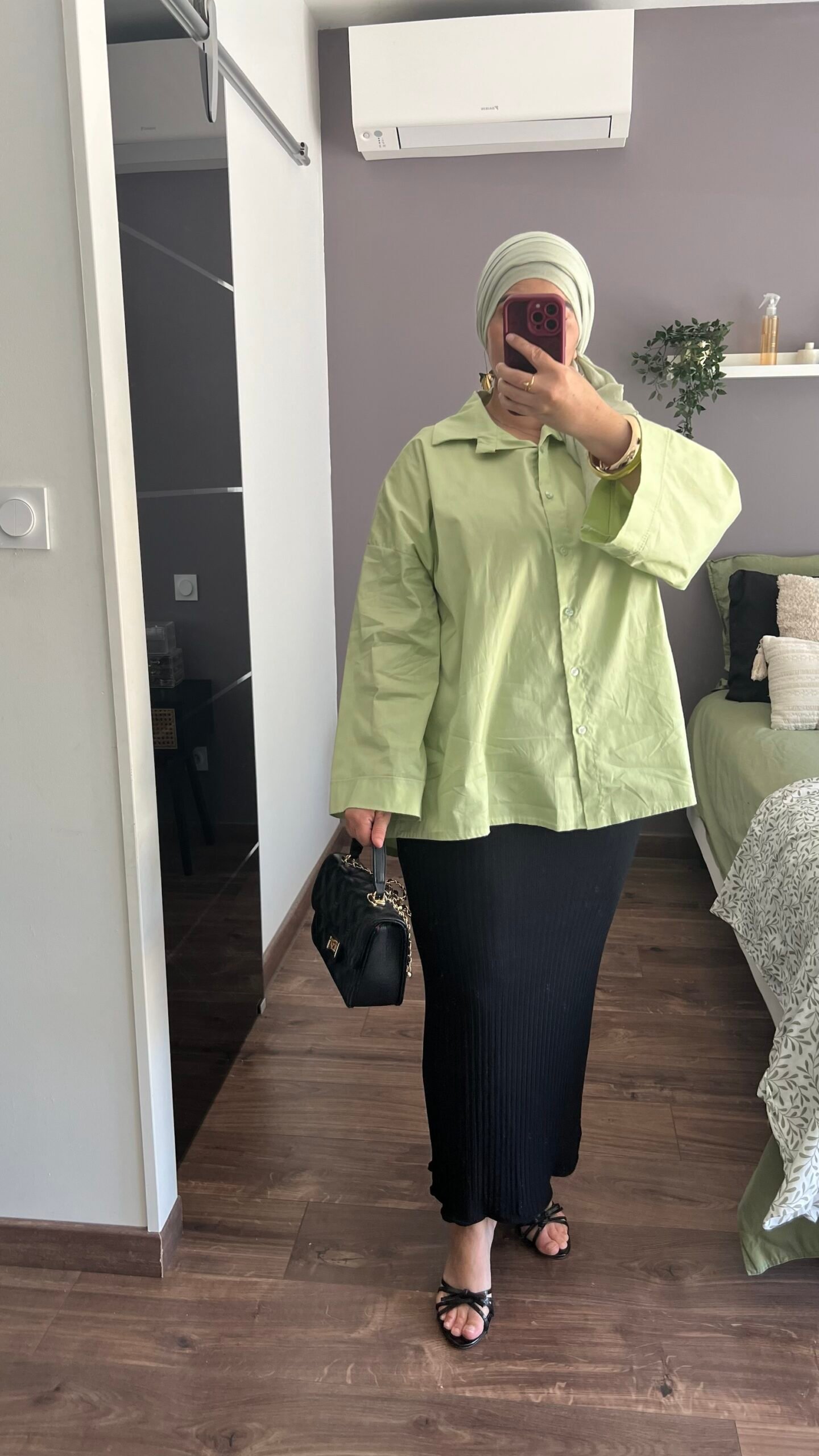 Chemise noeud vert d'eau – Image 3