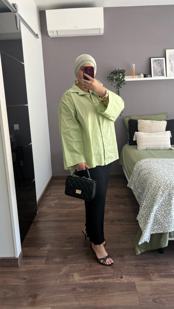 Chemise noeud vert d&rsquo;eau