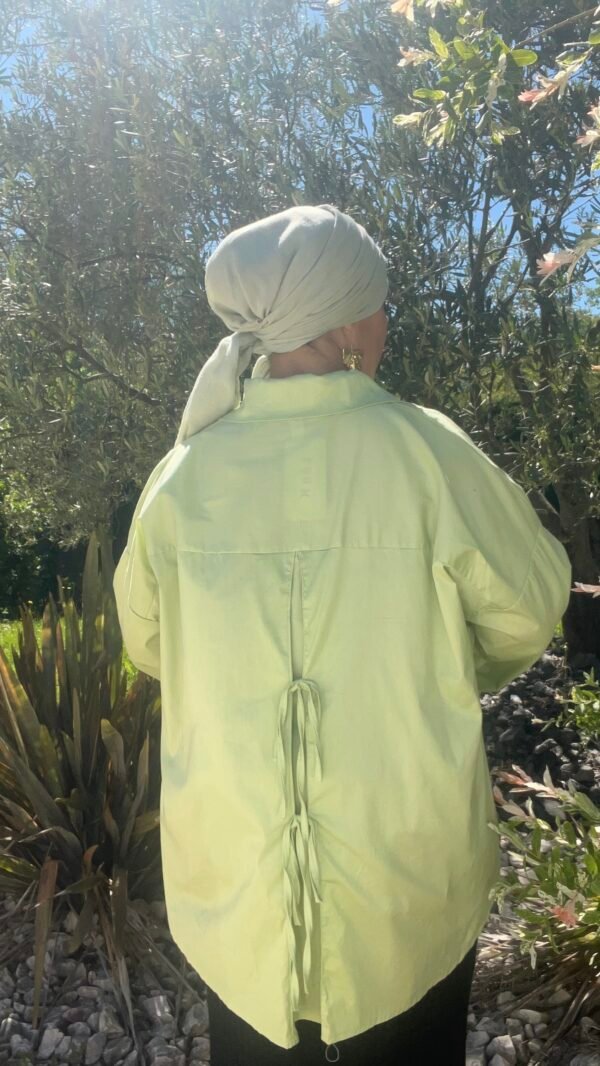 Chemise noeud vert d&rsquo;eau